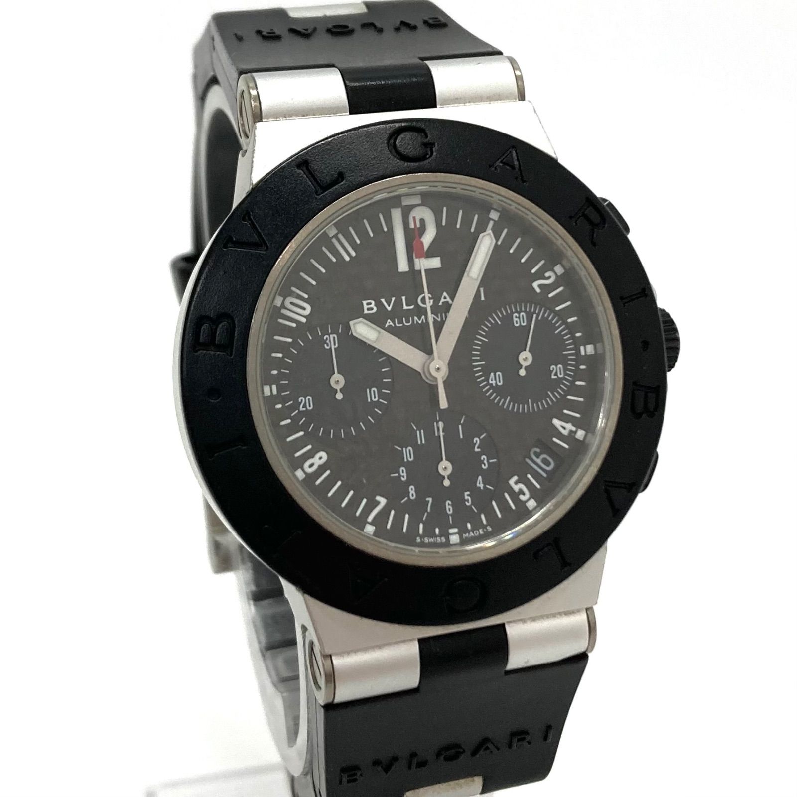 ◇BVLGARI◇ブルガリ AC38TA アルミニウム クロノグラフ カーボン 自動 