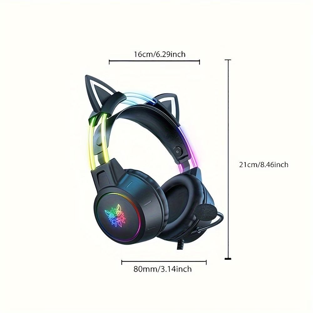 有線ヘッドホン 猫耳 ゲーミング ヘッドセット 高音質 USB電源