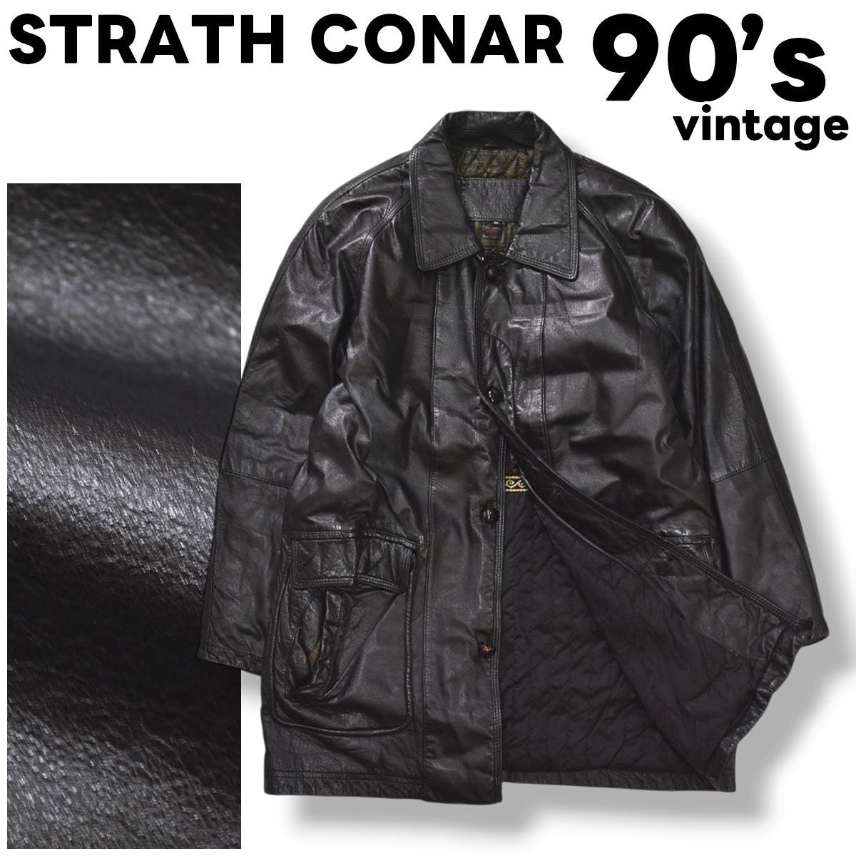 本革】 90s ヴィンテージ ストラスコナー STRATH CONAR 牛革 