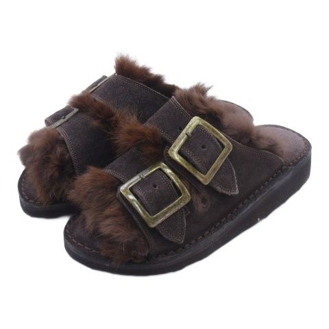 カミナンド caminando ファー サンダル バックル 6 ブラウン □TC