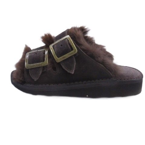 カミナンド caminando ファー サンダル バックル 6 ブラウン □TC