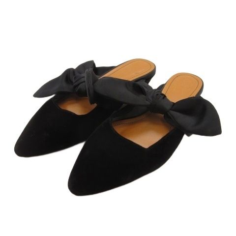 オーガ OHGA リボン ベロア ミュール フラット S ブラック □TC - メルカリ