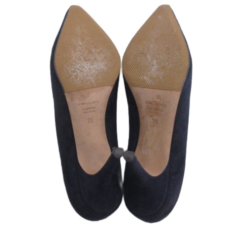 ペリーコ PELLICO スエード パンプス アーモンドトゥ ネイビー 35 22cm