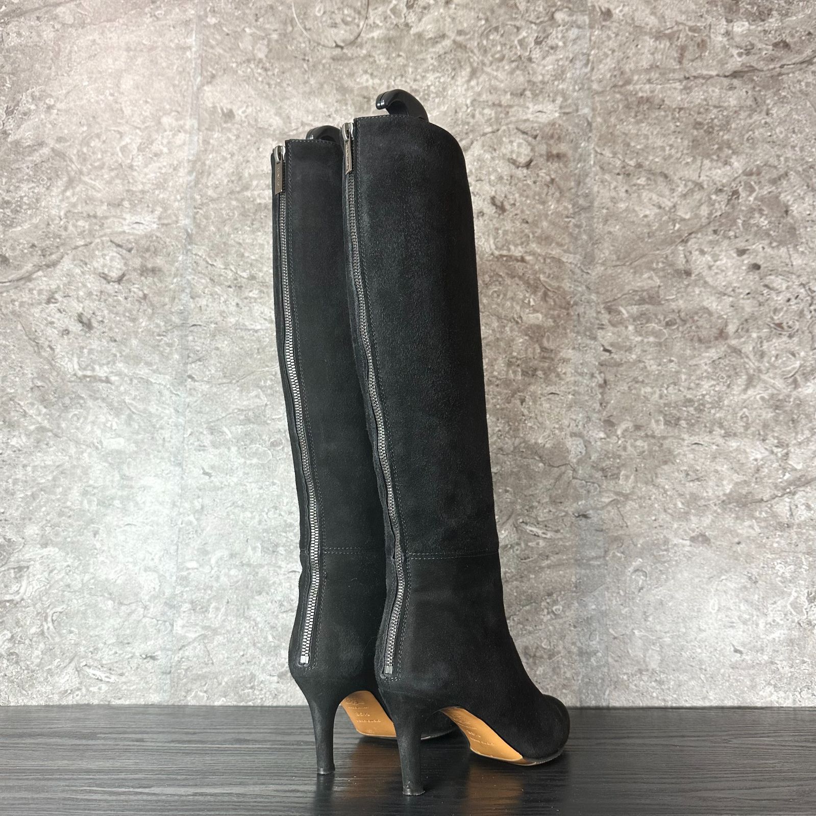 BRUNOMAGLI ブルーノマリ ロングブーツ レザー ブラック 35 22.5cm 