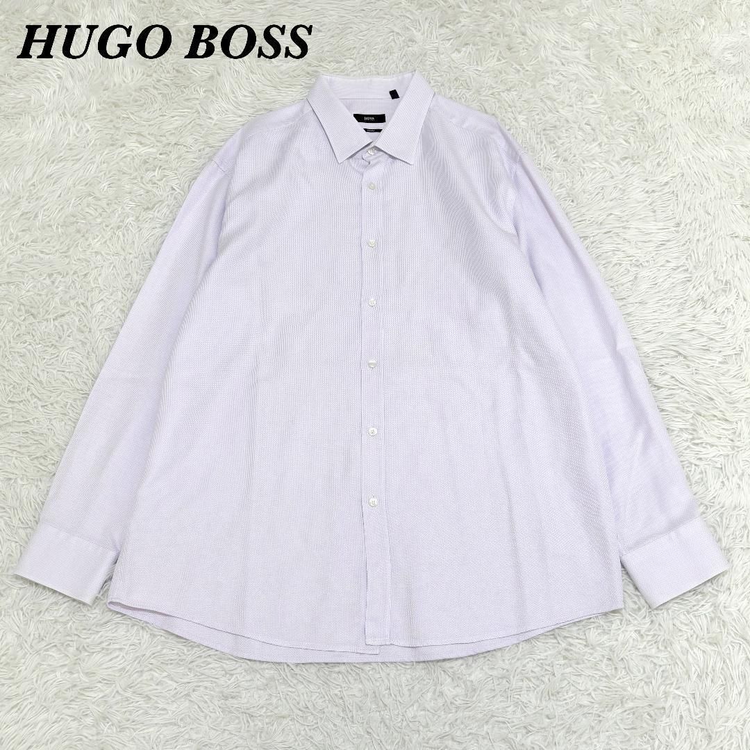 美品】HUGO BOSS 長袖 ドレスシャツ 46 パープル 無地 - メルカリ