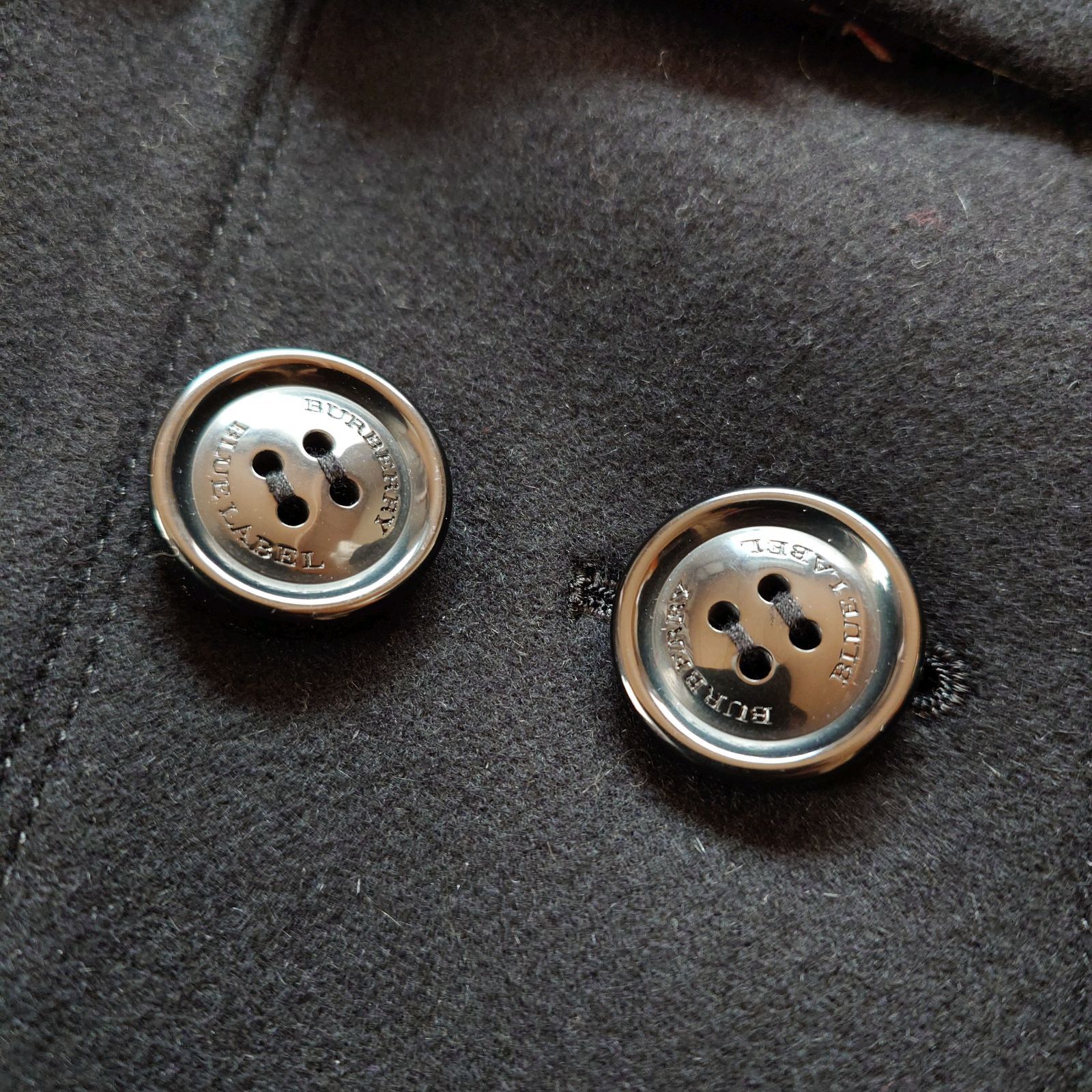 【美品】バーバリーブルーレーベル　ベルト ノバチェック　ファー コート 美品】バーバリーブルーレーベル ベルト ノバチェック ファー コート