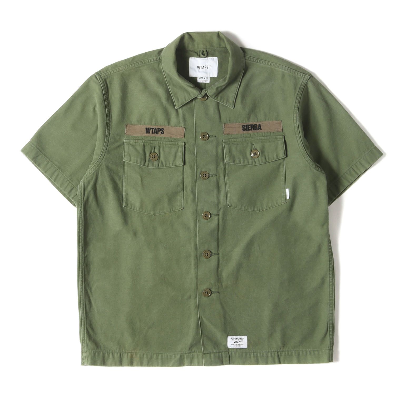 WTAPS ダブルタップス シャツ サイズ:S / コットンサテン ミリタリー 