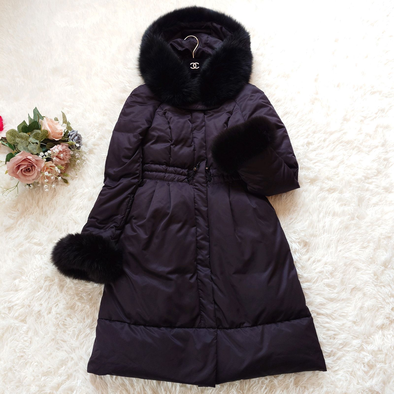 ハロッズ Harrods ロング ダウンコート ダウンジャケット フォックス