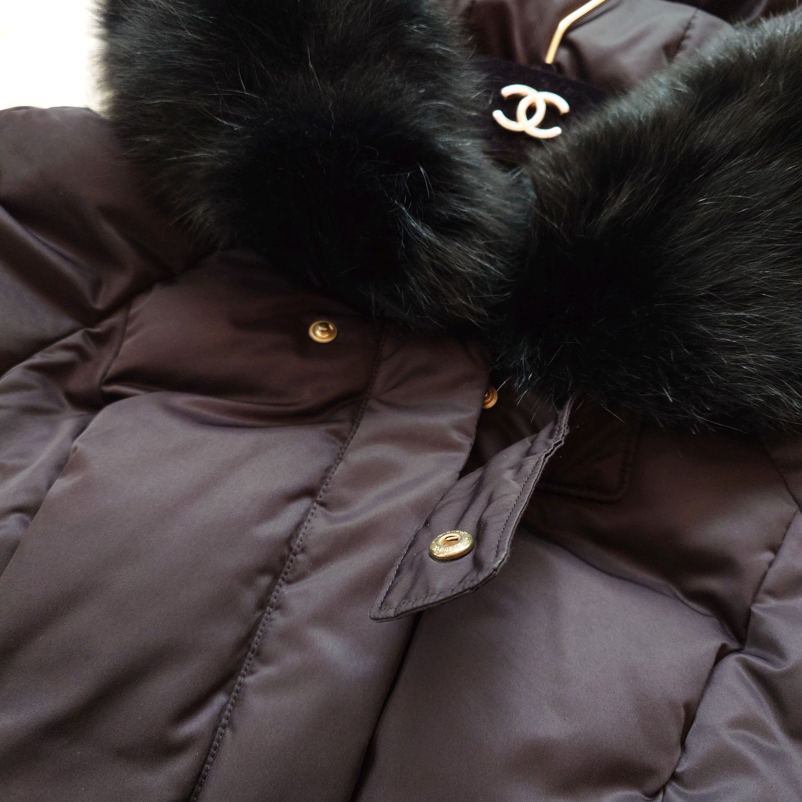 ハロッズ Harrods ロング ダウンコート ダウンジャケット フォックス