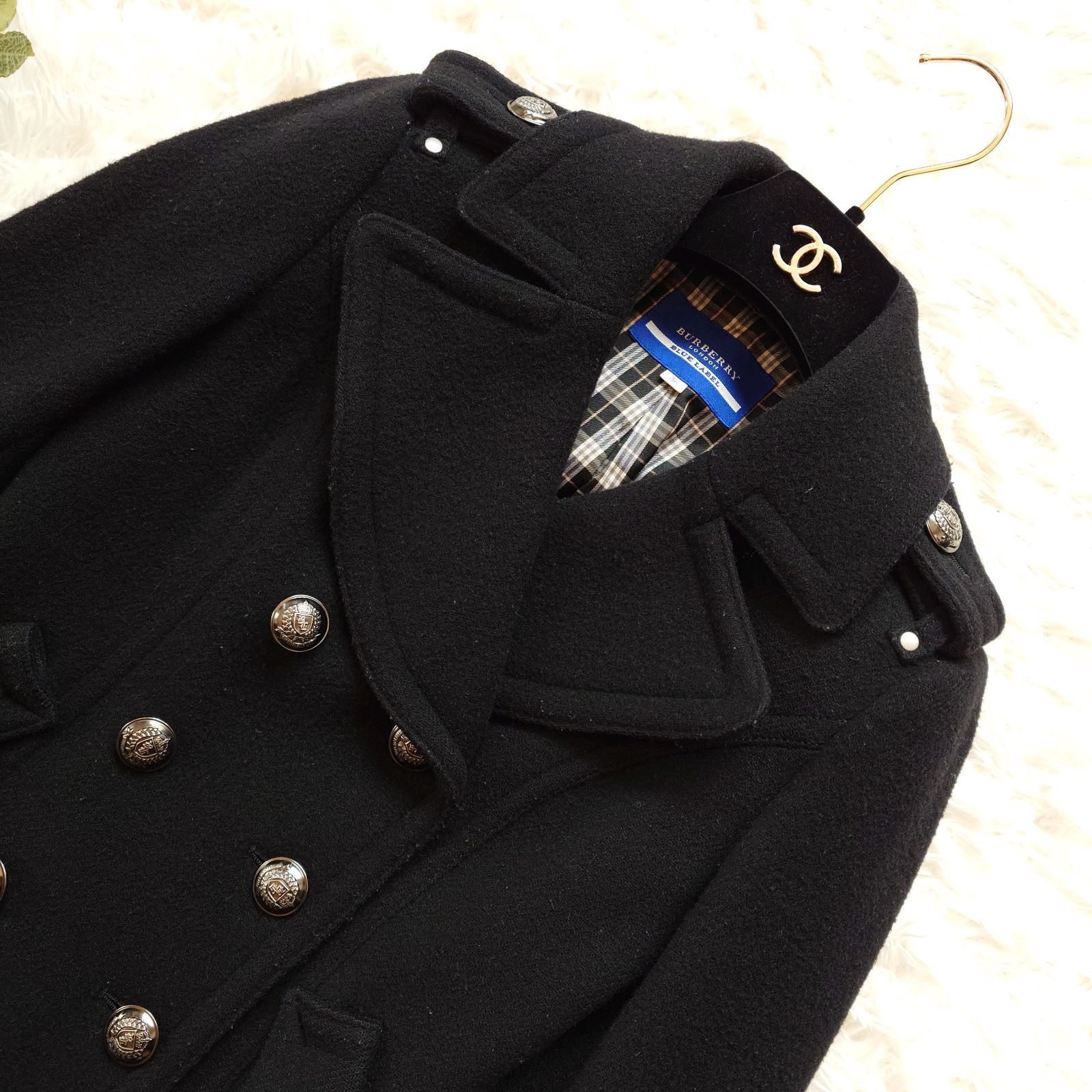 バーバリー ブルーレーベル BURBERRY BLUE LAVEL チェック柄 Pコート