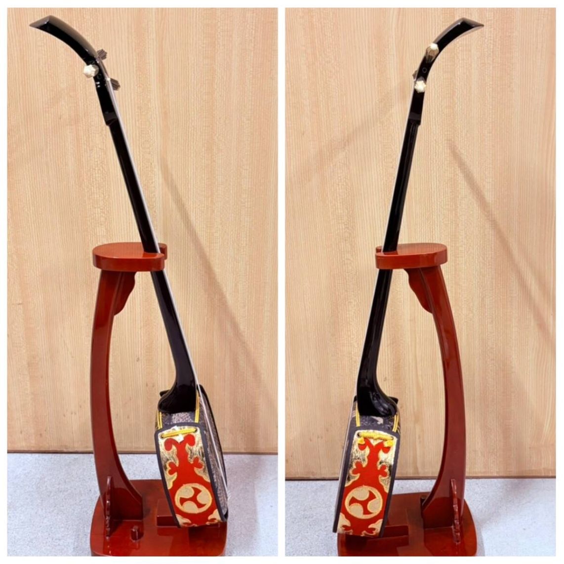 沖縄 三線 琉球 ケース付 全長約74cm 人工皮(破れなし） 沖縄 三線