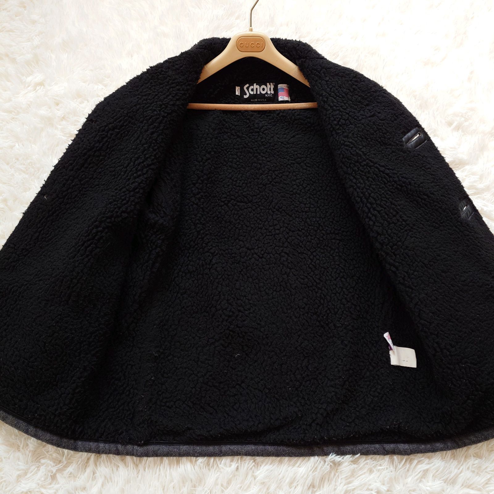 ショット SCHOTT USA製 ボアジャケット ランチコート ジャケット