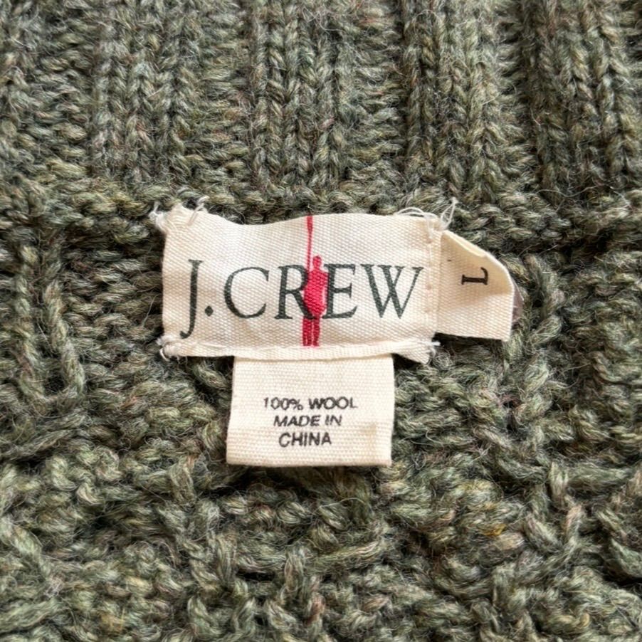 90年代 90s J.CREW ジェイクルー ウール ケーブル ニット セーター 