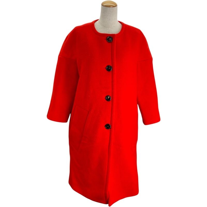 マルニ MARNI ノーカラーコート レッド ウール レディース その他