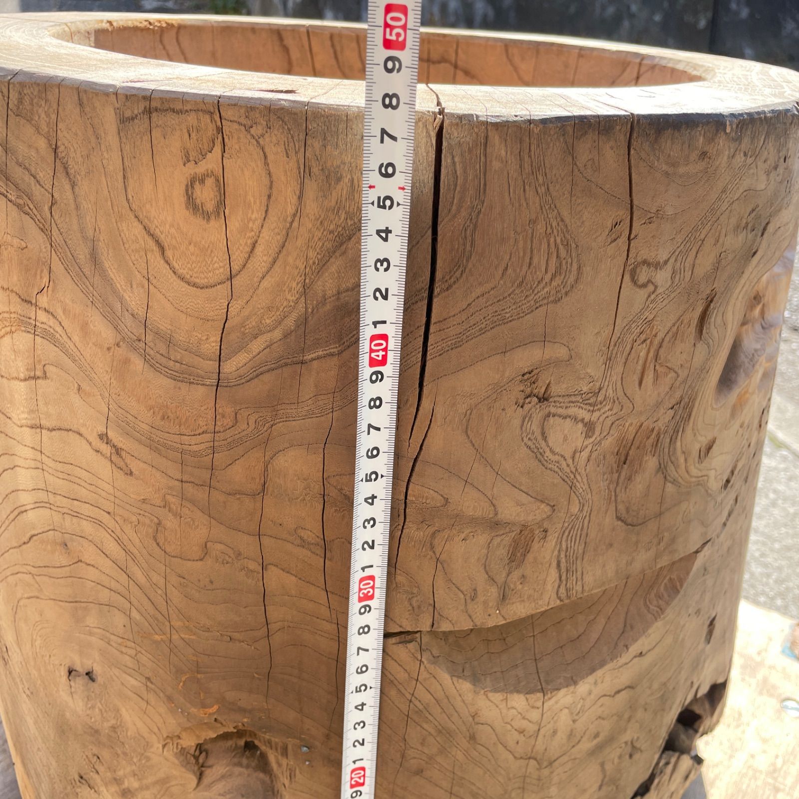 臼・うす・ウス・欅臼・餅つき臼 3升臼 杵2本セット 横浜から50kmほど