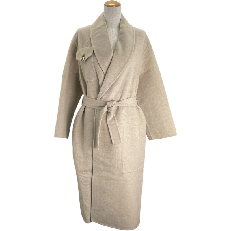 エルメス HERMES カシミヤショールカラーラップコート 3E0108DZ