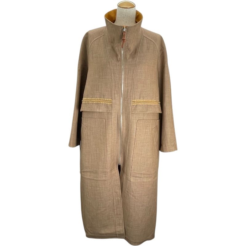 エルメス HERMES カシミヤジップアップロングコート 3E0106DC ベージュ