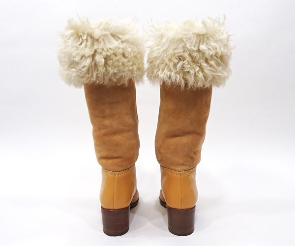 質コニシ】【CHANEL/シャネル】ロングブーツ スエード ファー ベージュ