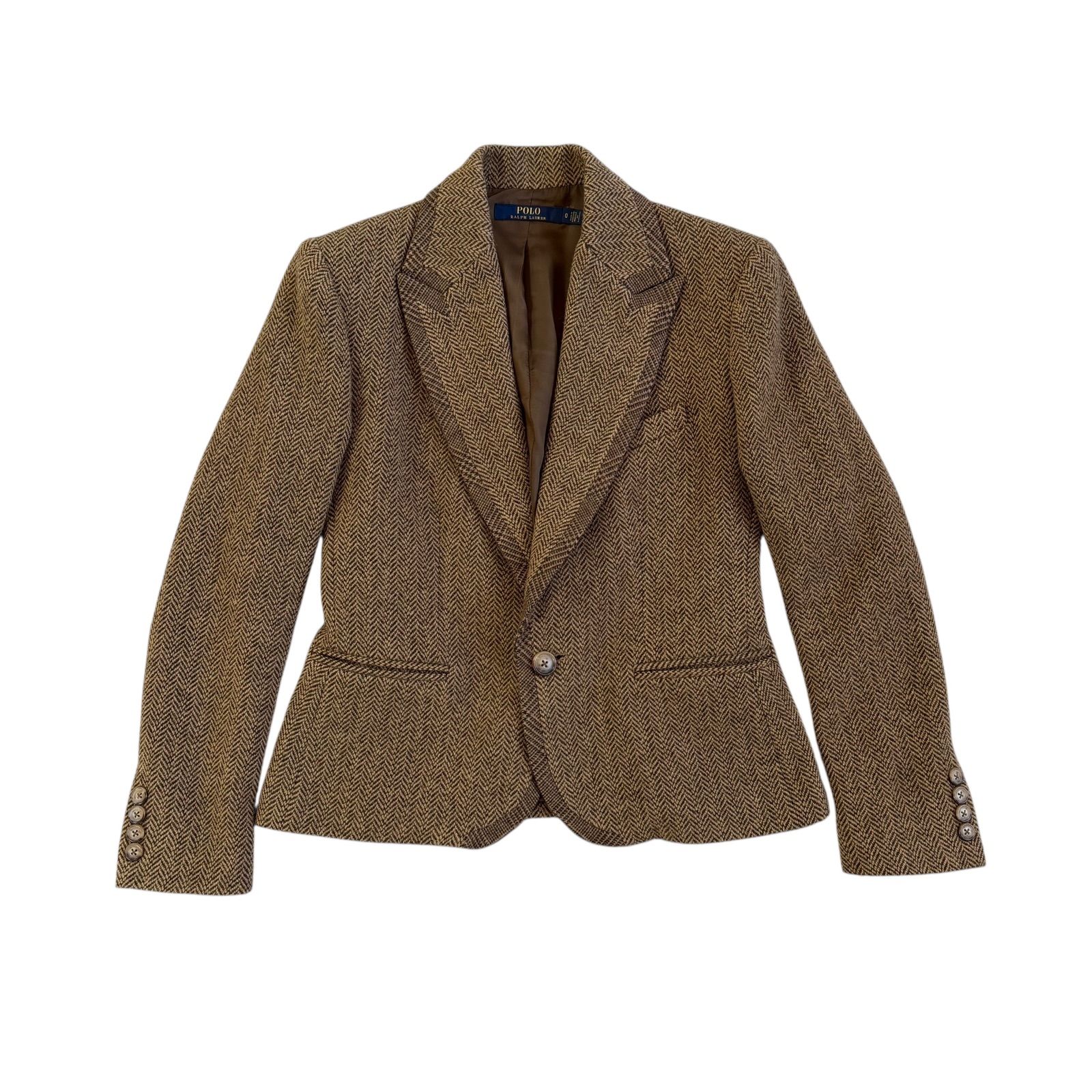 ポロラルフローレン ヘリンボーン ジャケット ウール ブラウン te5 POLO RALPH LAUREN / ポロラルフローレン ヘリンボーン ウール