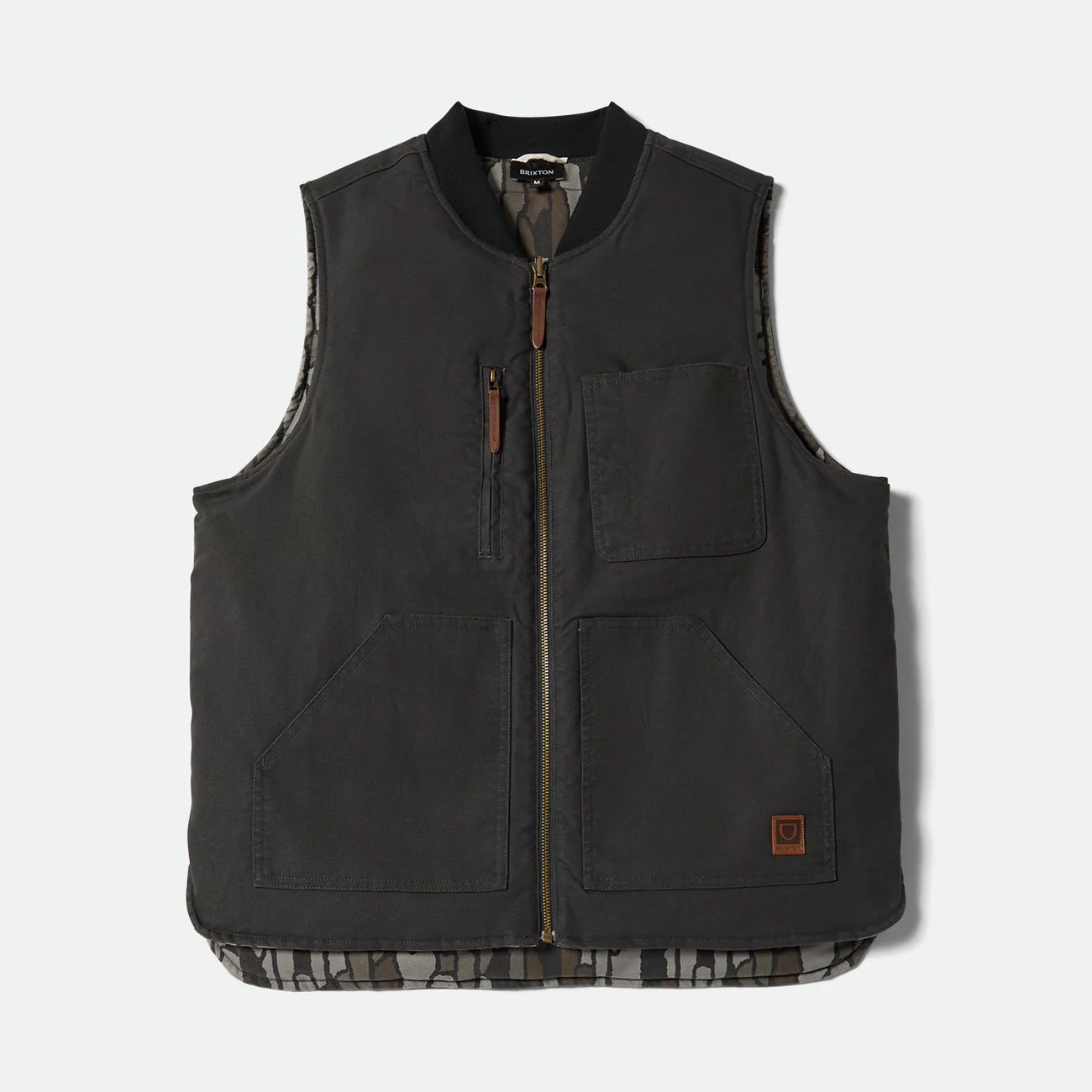 BRIXTON BUILDERS ABRAHAM REV VEST - BARK CAMO size L ブリクストン 