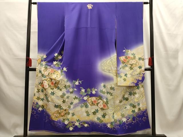 平和屋着物□豪華振袖 駒刺繍 流水地紙花文 暈し染め 金彩 やまと誂製