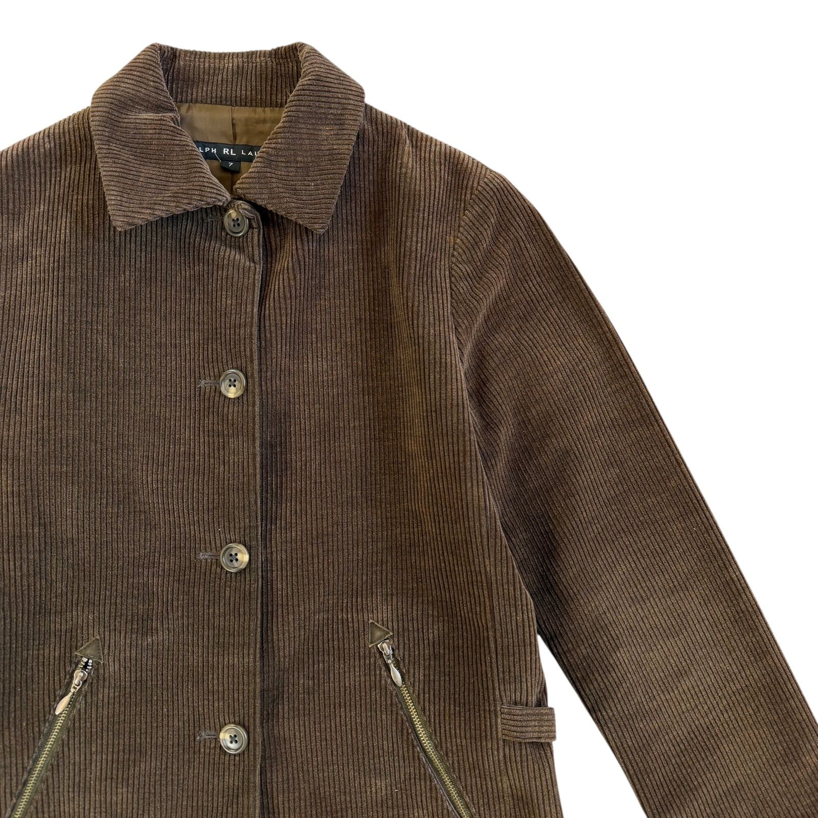 Ralph Lauren 太畝コーデュロイ ジャケット レザー切り替え 茶色 楽天市場】デッドストック 90s ポロ ラルフローレン 太畝 コーデュロイ