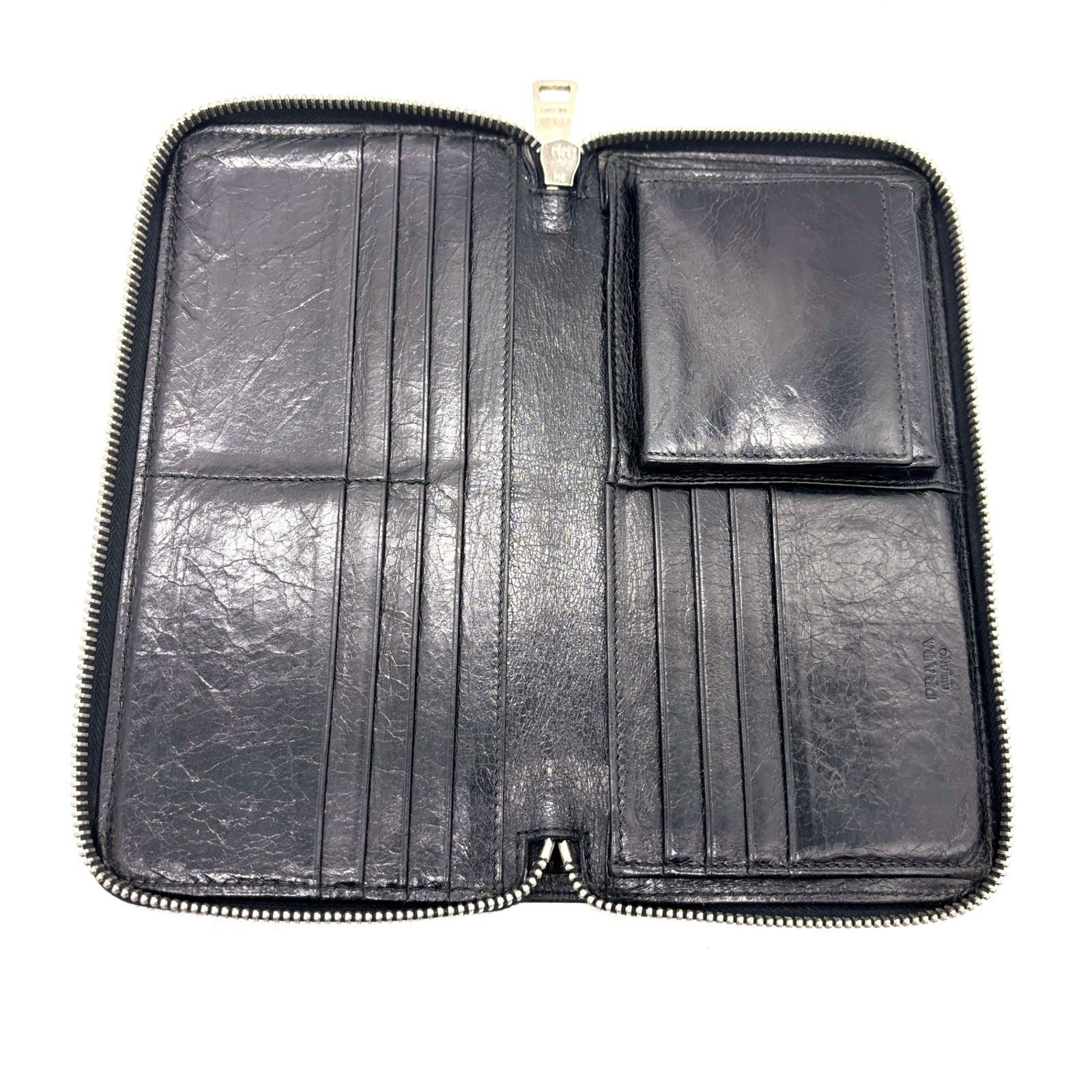 PRADA PRADA プラダ スカル ラウンドファスナー 長財布 2M1264 美品