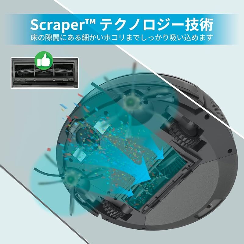 ロボット掃除機 2800Pa 強力吸引 お掃除クリーナー 音量調節 静音 120