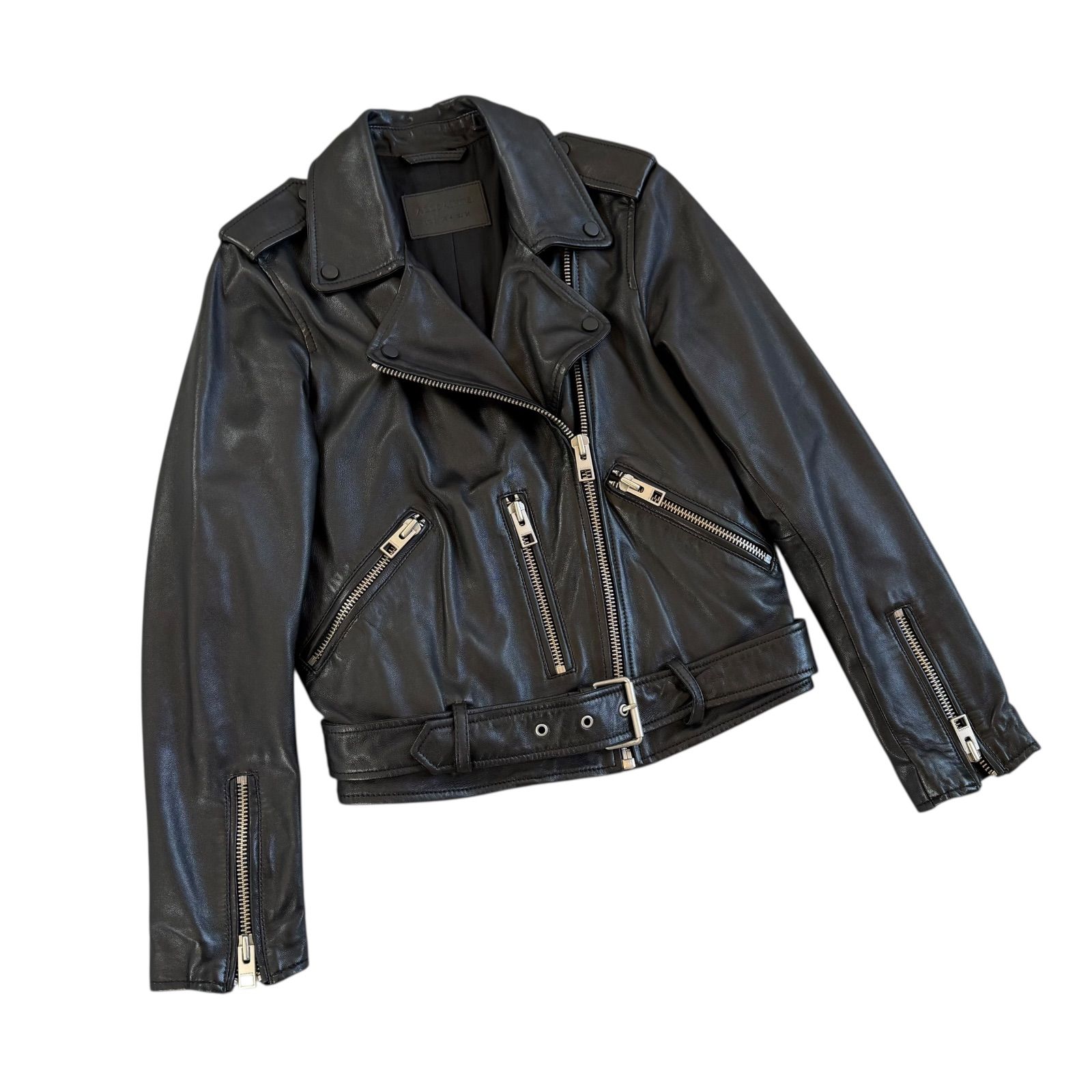 ALL SAINTS / オールセインツ ラムレザー ダブルライダースジャケット