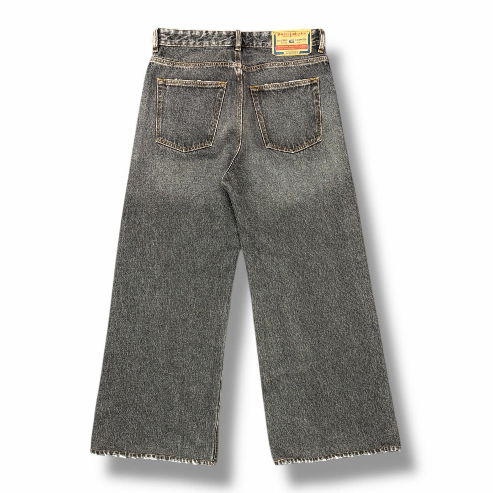 メンズ DIESEL ダメージ加工ワイドデニムパンツ デニムパンツ 