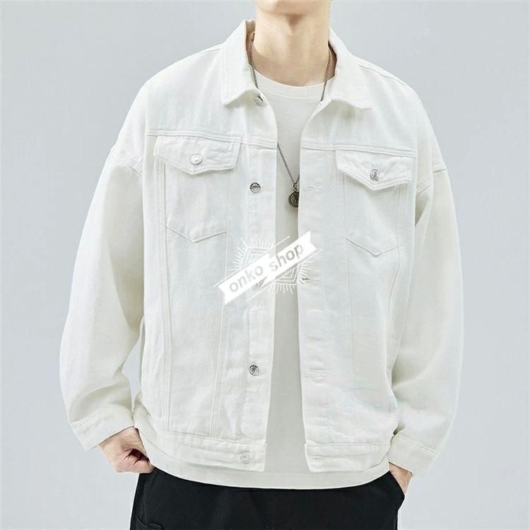デニムジャケット メンズ 厚地 白デニムジャケット ジャケット 胸