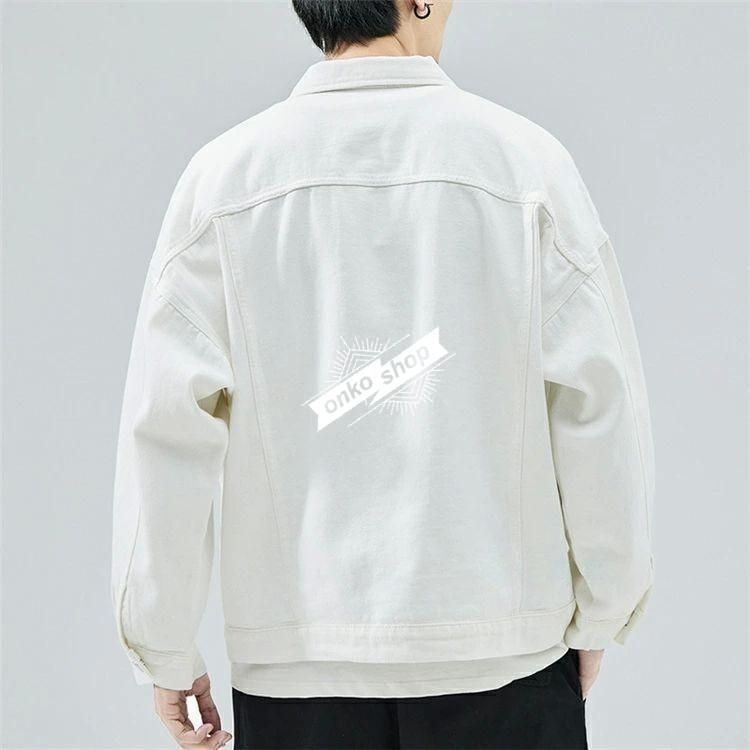 デニムジャケット メンズ 厚地 白デニムジャケット ジャケット 胸