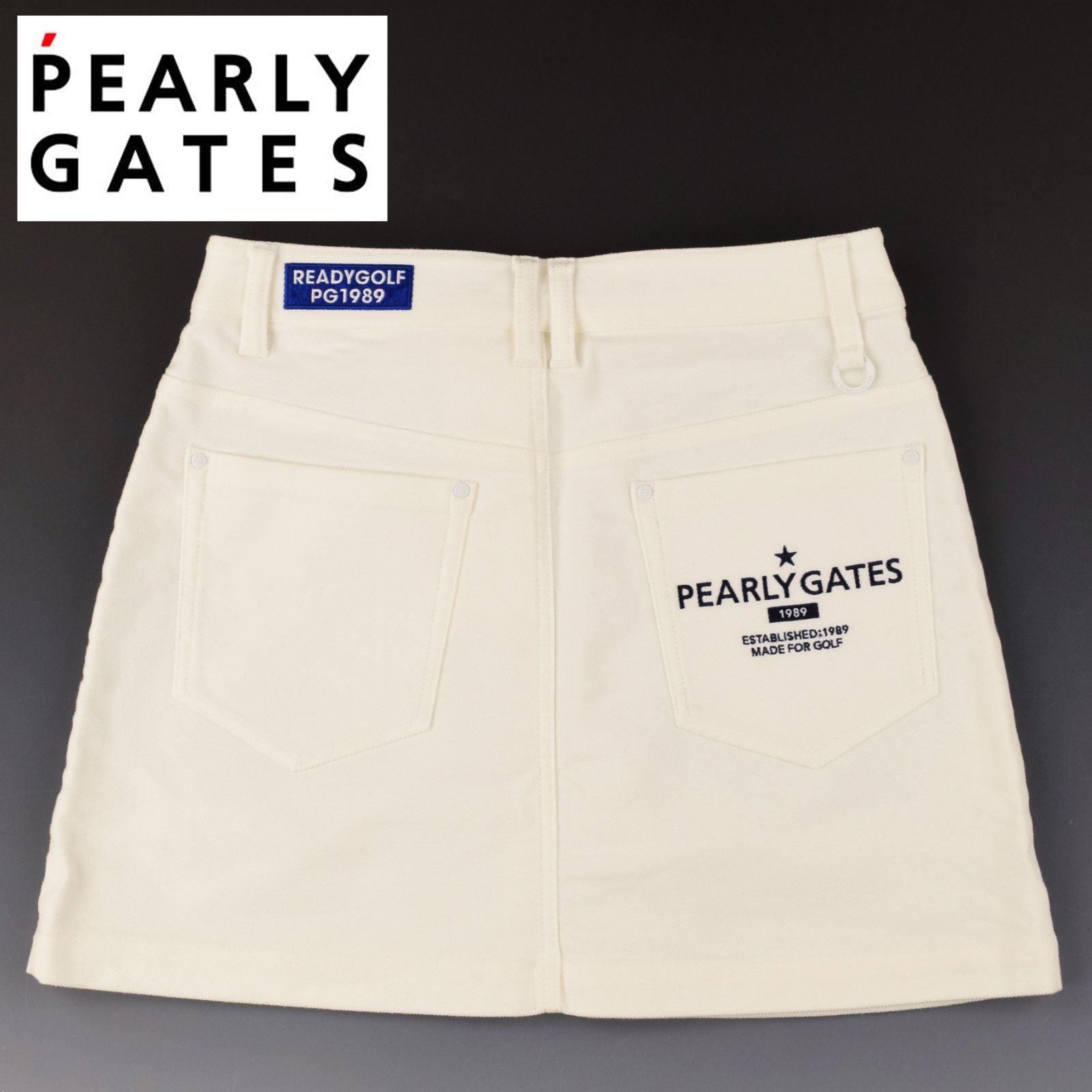 新品 パーリーゲイツ 中綿プリーツミニスカート ホワイト サイズ1 新品