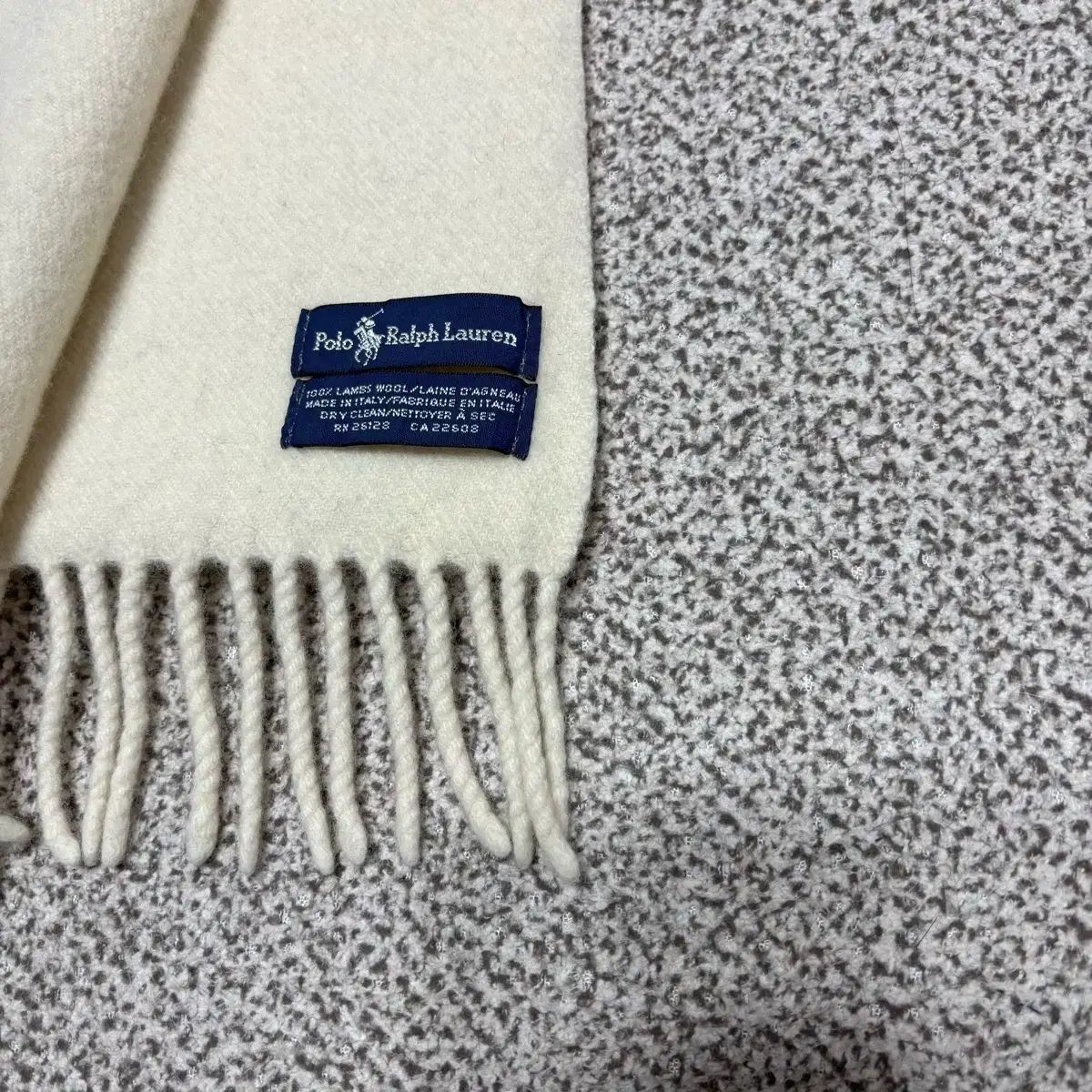 Polo Ralph Lauren 100%ラムウールマフラー ラムウール100 ポロ ラルフローレン イタリア マフラー A - メルカリ