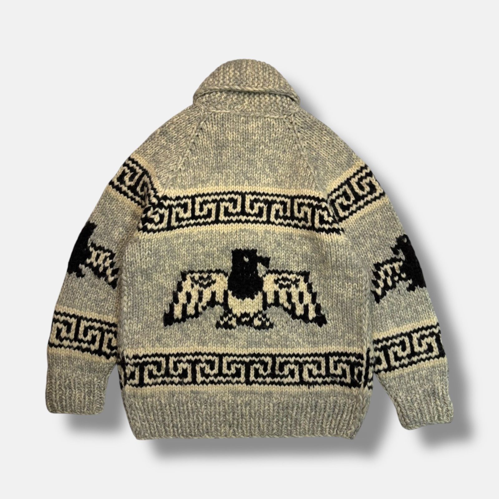 Kanata カナダ製 カウチン セーター サンダーバード アイボリー系