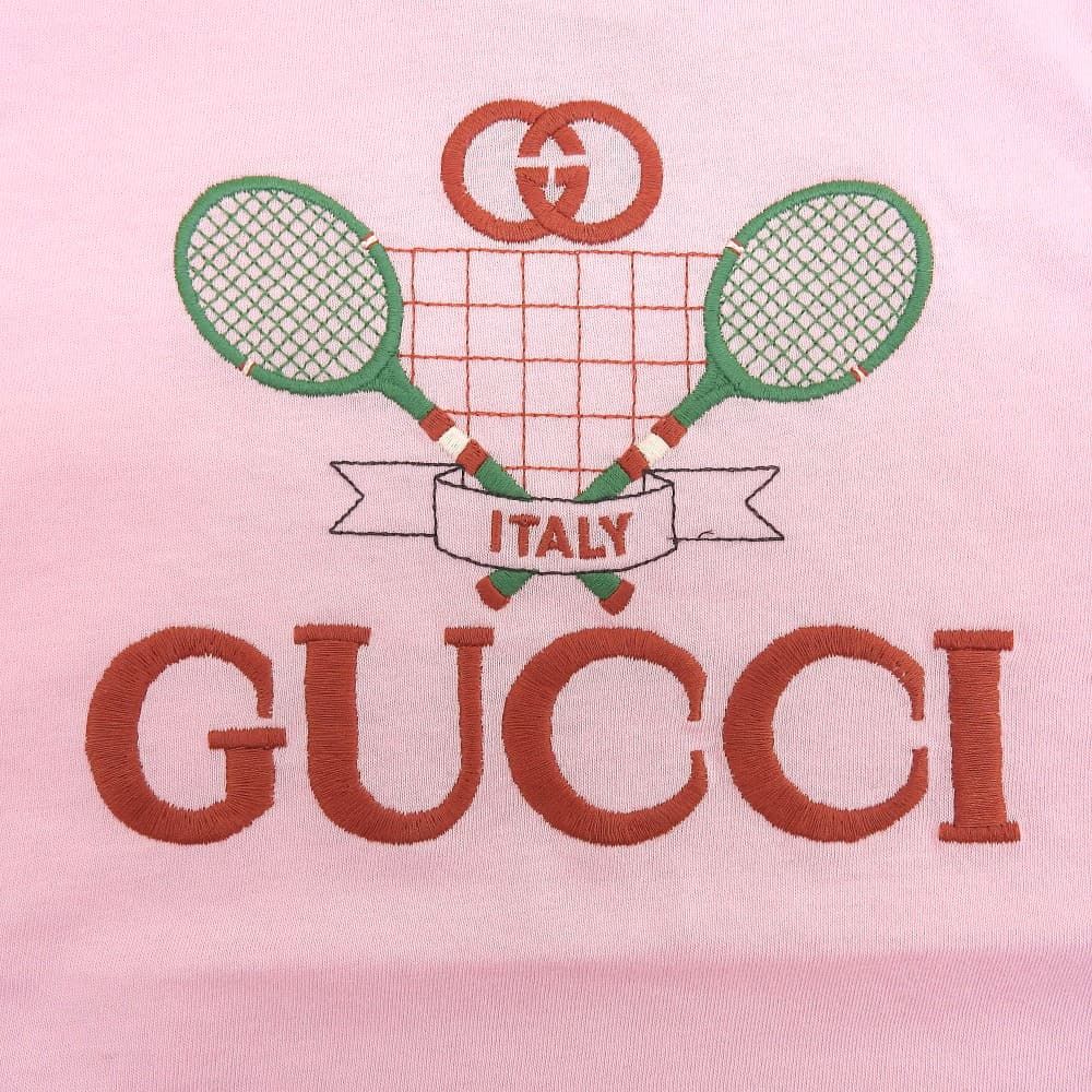 GUCCI グッチ 新品同様 テニス 刺しゅう ロゴ Tシャツ トップス