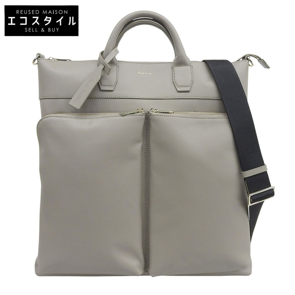 Paul Smith ヘルメットバッグ グレー PaulSmith ポールスミス 美品 レザー 2WAY ヘルメットトートバッグ