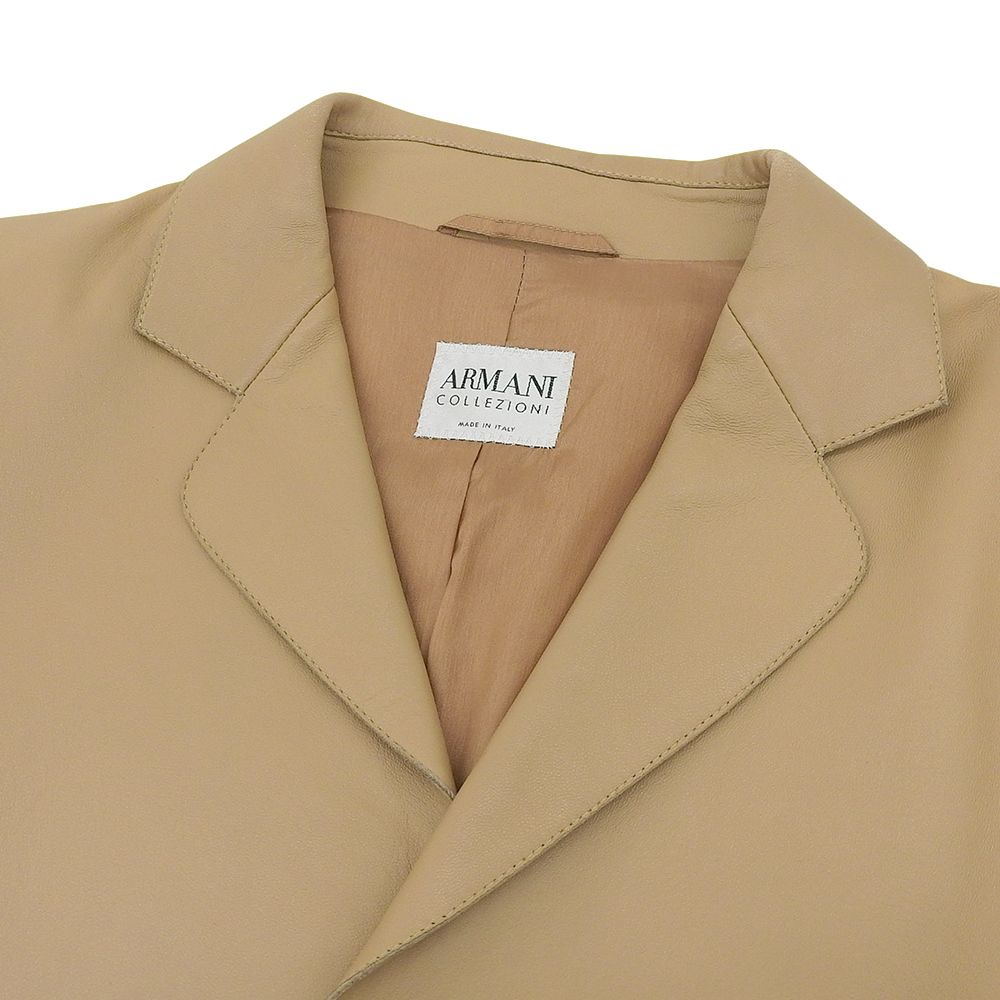 メンズ ARMANI COLLEZIONI アルマーニコレッツォーニ ラムスキン テーラードジャケット メンズ ベージュ 50 50