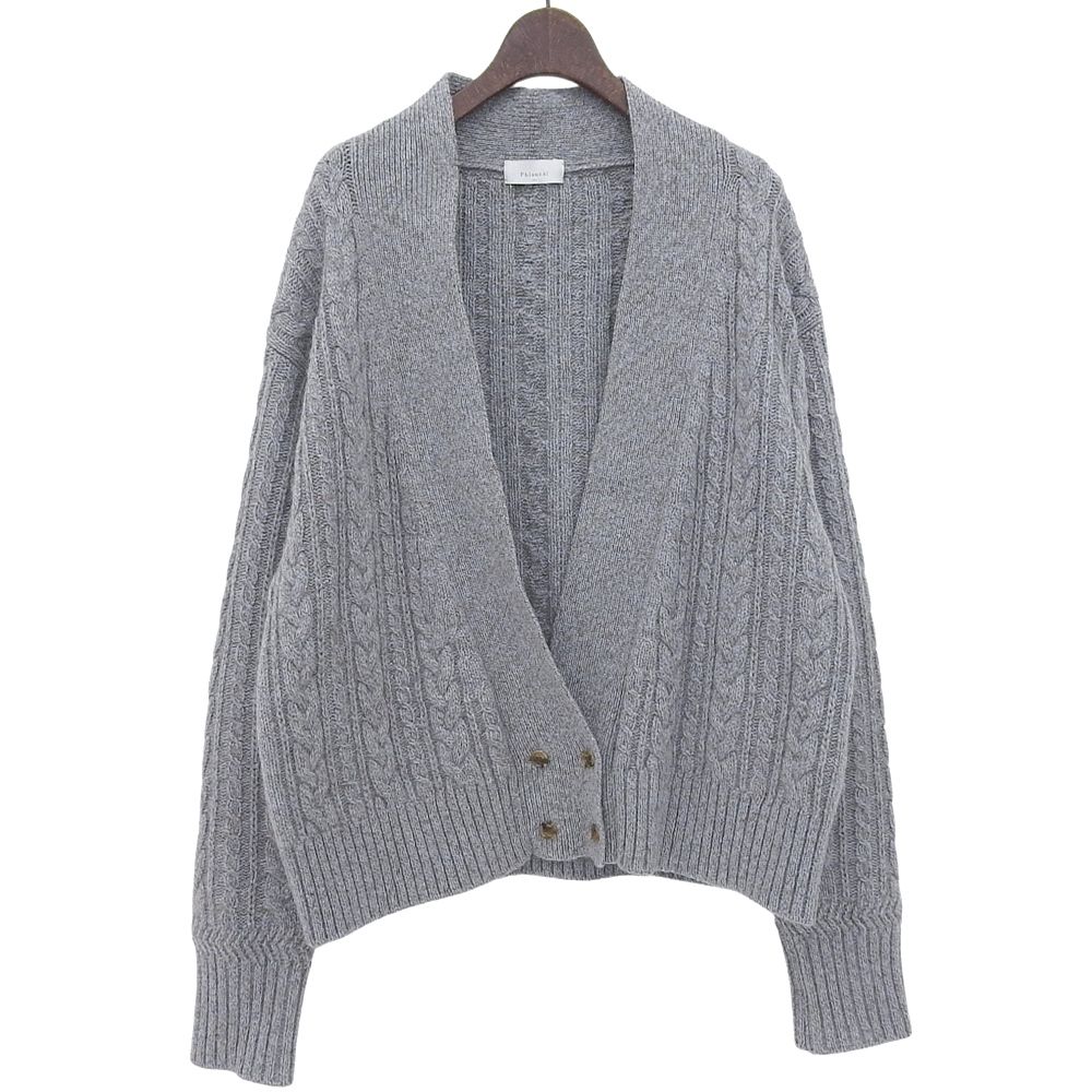 phlannel フランネル　ヤクニット　カーディガン　グレー　サイズ1 長袖 phlannel フランネル ヤクニット カーディガン グレー サイズ1 長袖