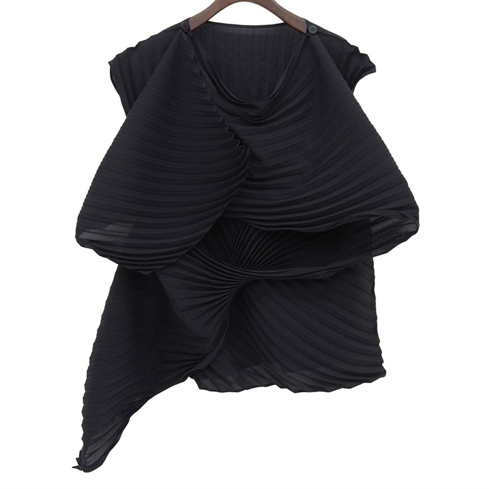 ISSEY MIYAKE (M) 変形ノースリーブトップス 水玉 ドット 極美品 me