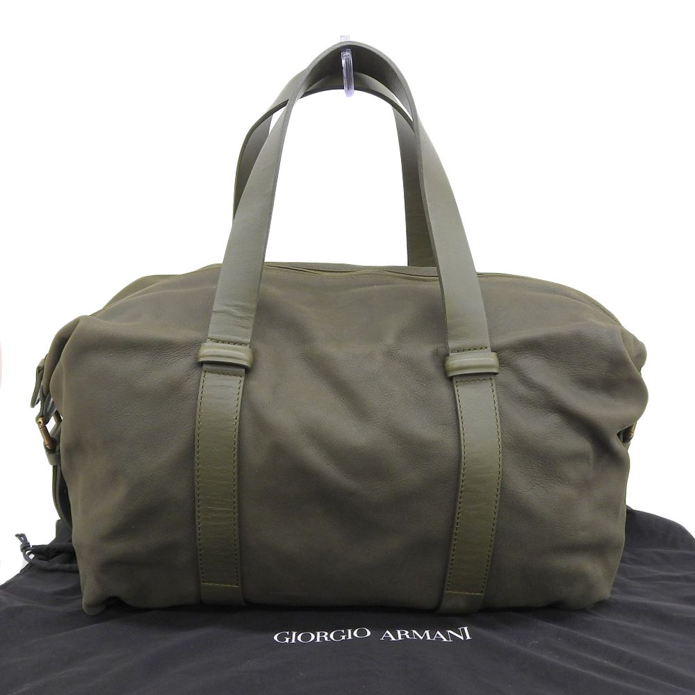 値下げ) GIORGIO ARMANI レザー ボストンバッグ GIORGIO ARMANI ジョルジオアルマーニ レザー ボストンバッグ メンズ
