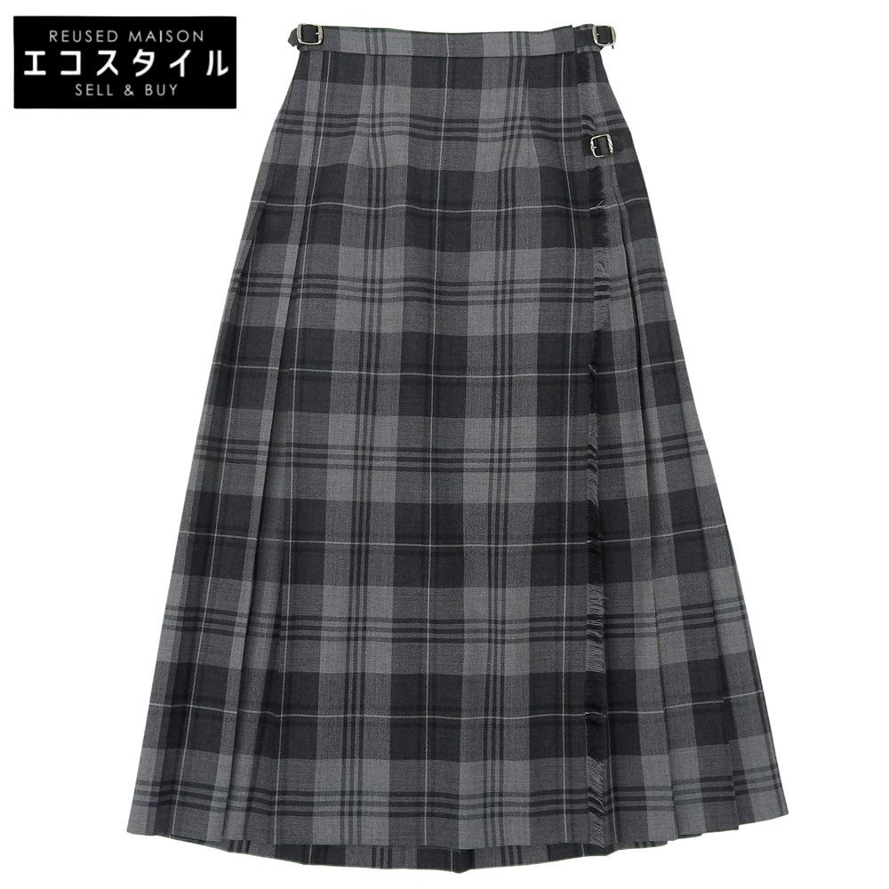 オニールオブダブリン　タータンチェック　グレー オニールオブダブリン チェック柄 キルトスカート プリーツ ウール 36