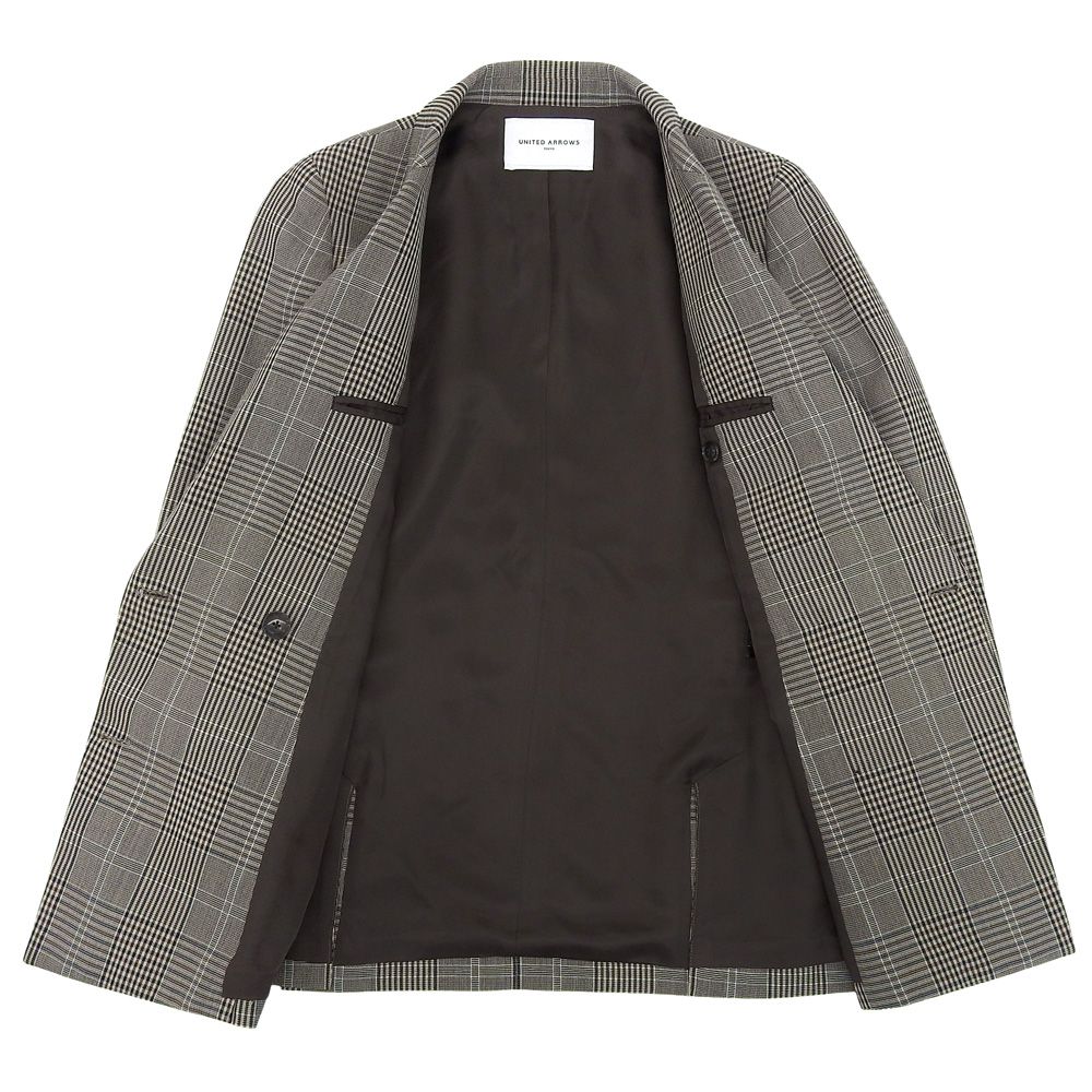 ◎ユナイテッドアローズ　テーラードジャケット　ダブル　グレンチェック　ウール38 UNITED ARROWS ユナイテッドアローズ 美品 ウール グレンチェック
