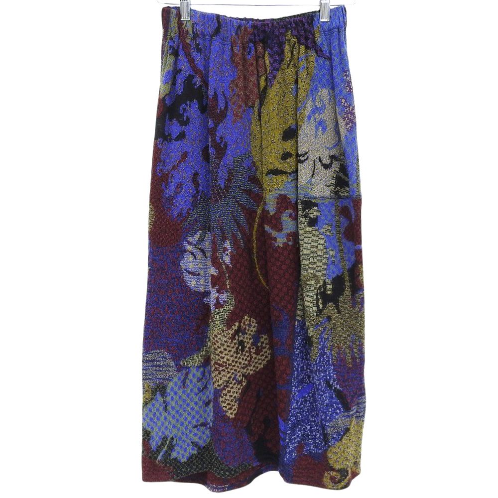 【高級】Jurgen Lehl スカート ロング デザイン◎ マルチカラー JURGEN LEHL ヨーガンレール ウール×コットン スカート レディース