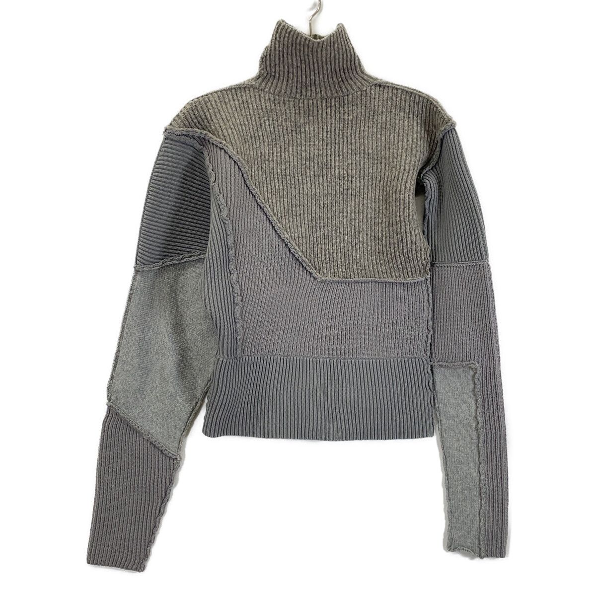 LEINWANDE ラインヴァンド 0224010507 ｸﾞﾚｰ ｳｰﾙ混 切り替え ﾀｰﾄﾙﾈｯｸﾘﾌﾞ