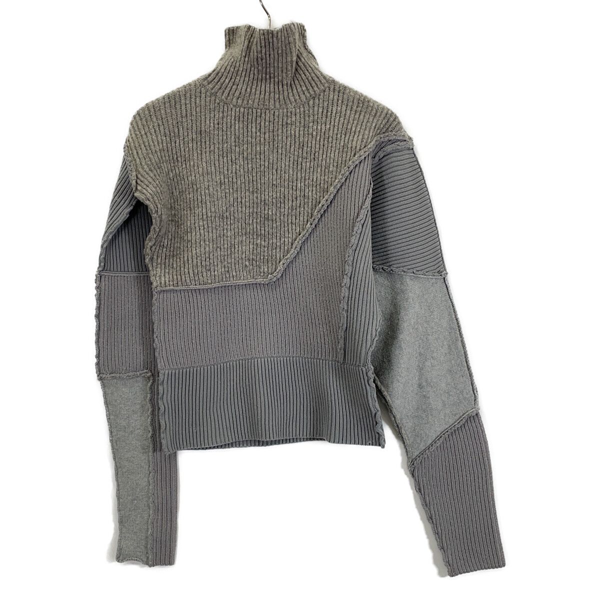 LEINWANDE ラインヴァンド 0224010507 ｸﾞﾚｰ ｳｰﾙ混 切り替え ﾀｰﾄﾙﾈｯｸﾘﾌﾞ  