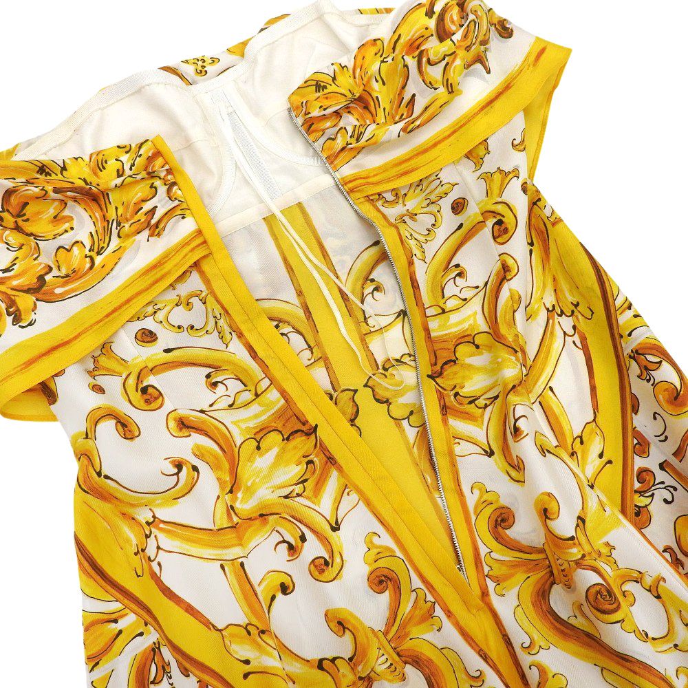 DOLCE&GABBANA ドルチェアンドガッバーナ 総柄 シルク混 ワンピース