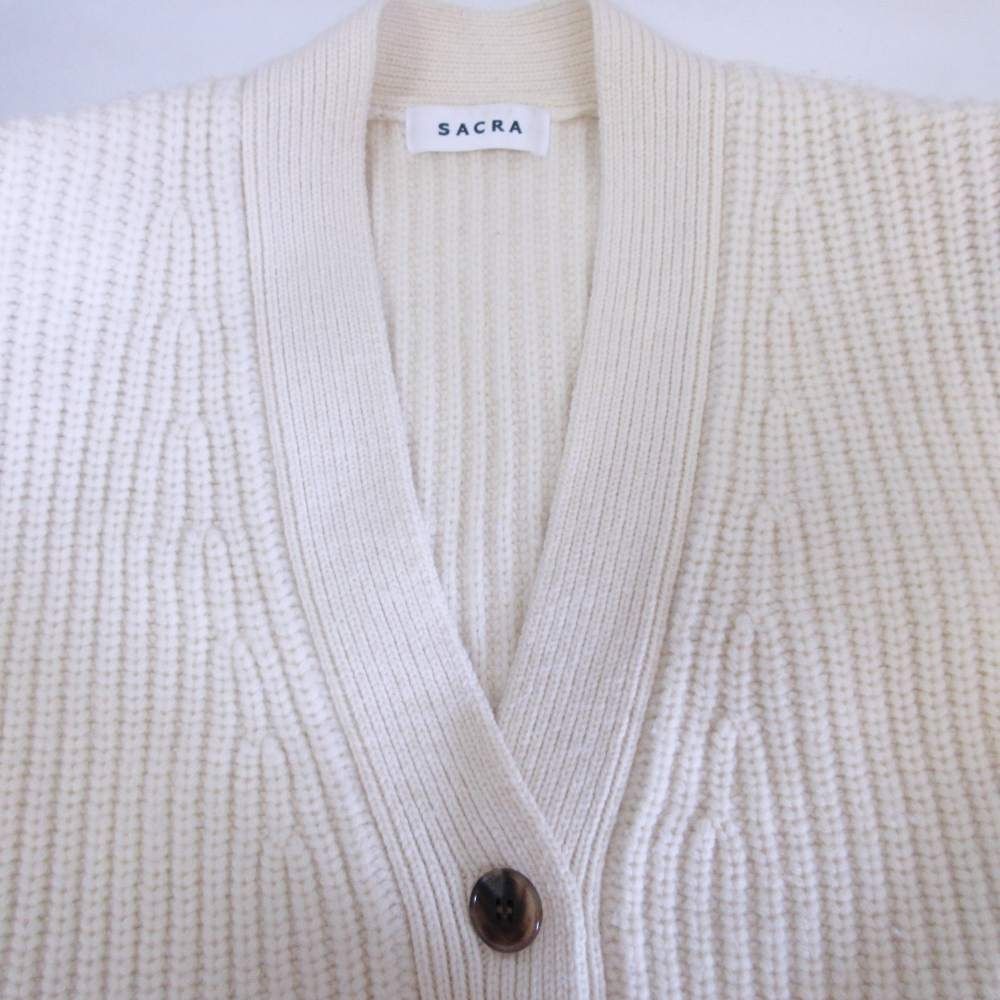 SACRA ウェア　ボイルドラムウールファローニットカーディガン サクラ SACRA 23AW BOILED LAMBWOOL FURROW CARDIGAN カーディガン