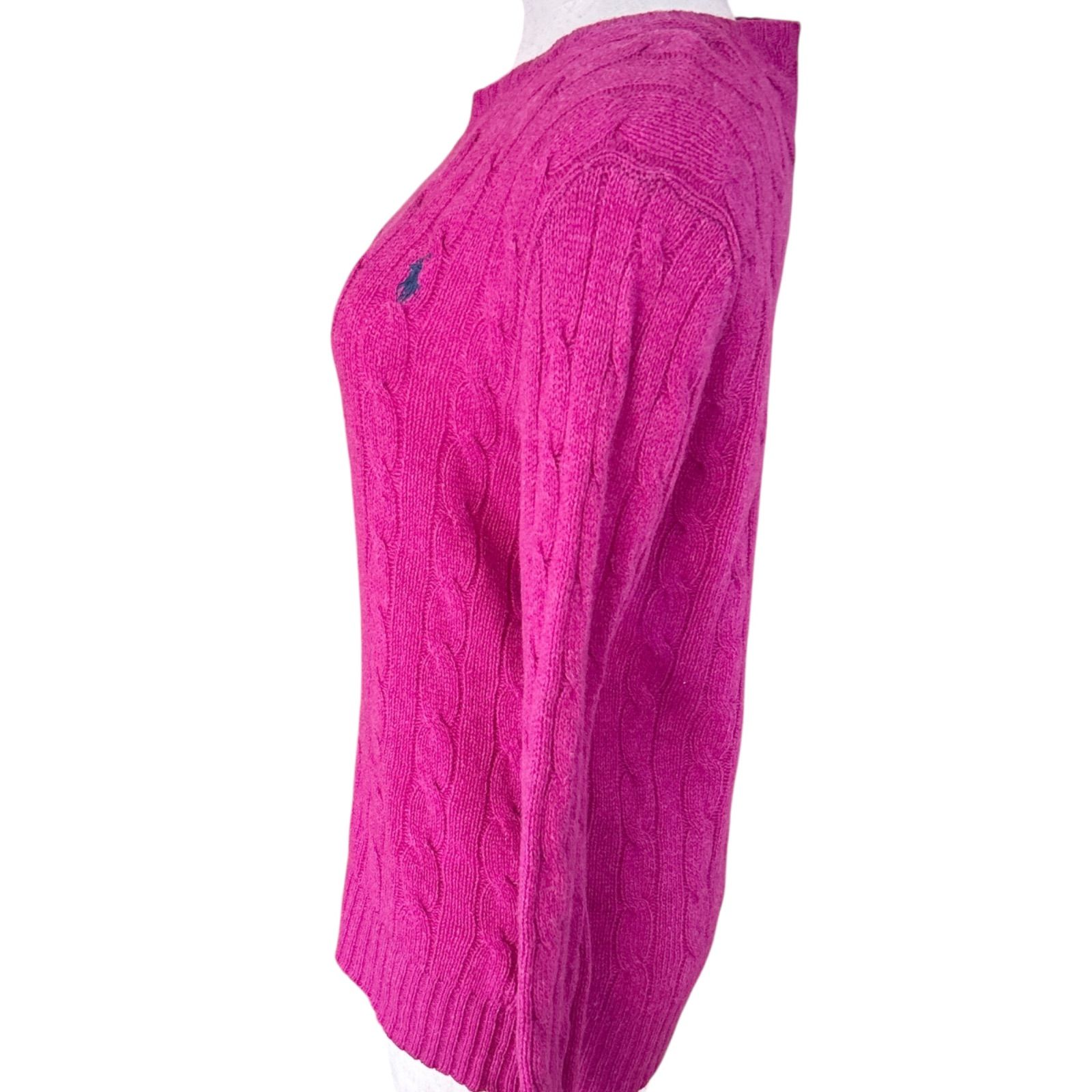 ポロラルフローレン ウールカシミヤ ケーブルニット ピンク メンズXS