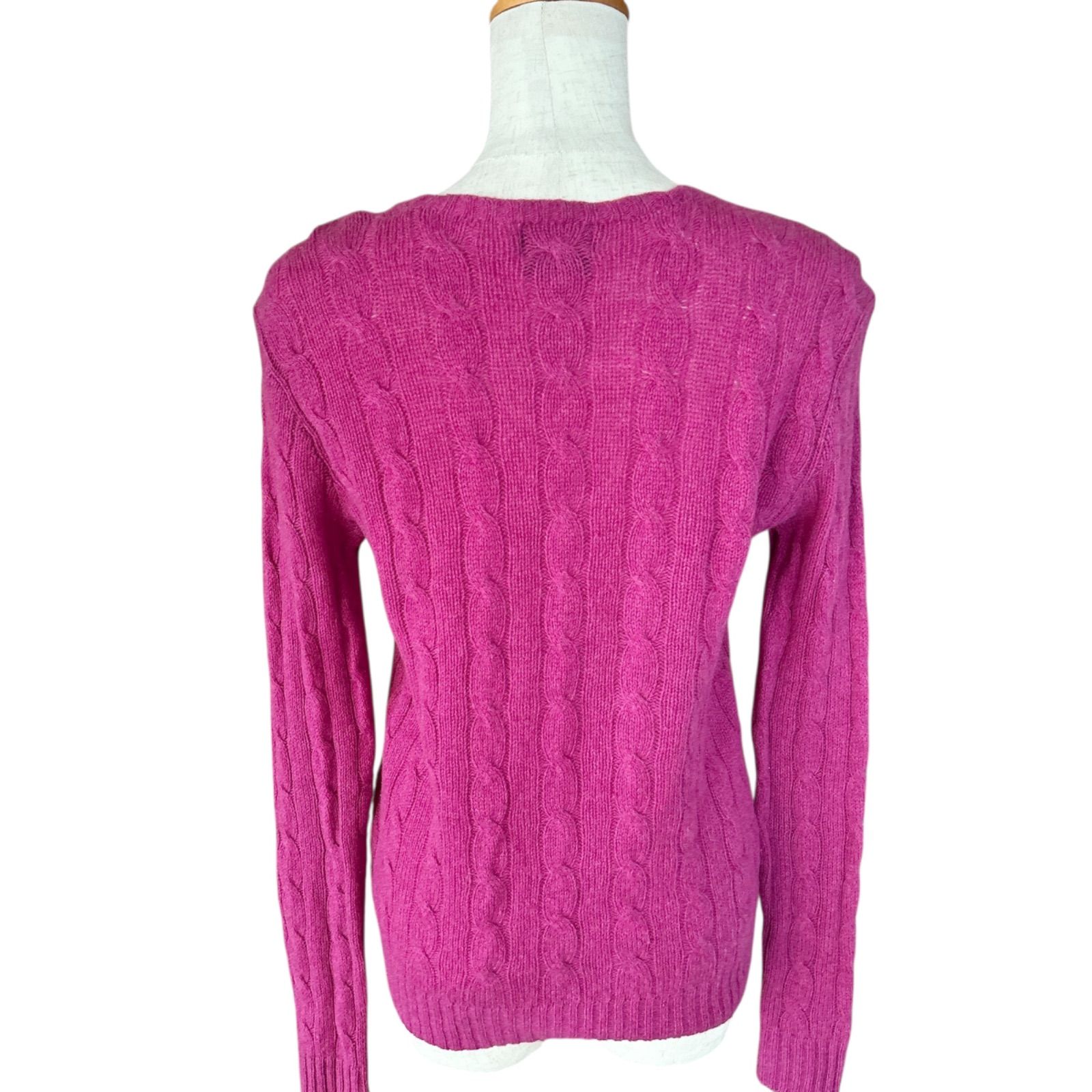 ポロラルフローレン ウールカシミヤ ケーブルニット ピンク メンズXS